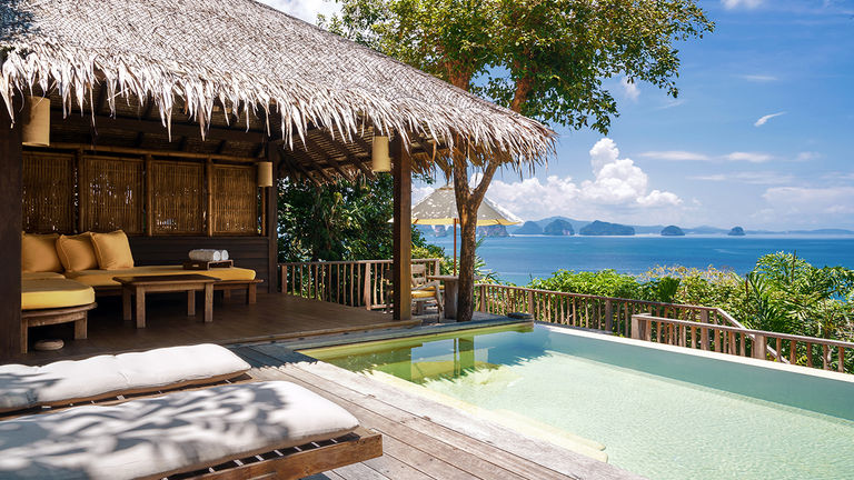 An Ocean Pool Villa with deck at Six Senses Yao Noi.