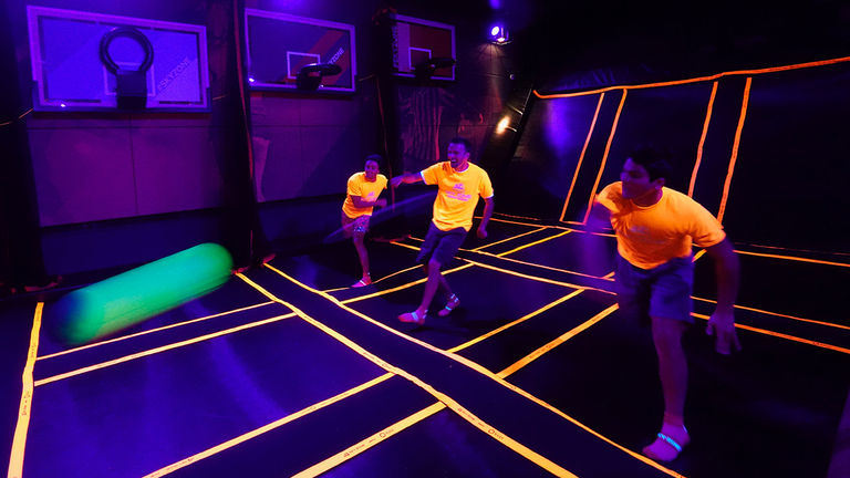 Clients can book a “glow party" session at the first Sky Zone trampoline park at sea.