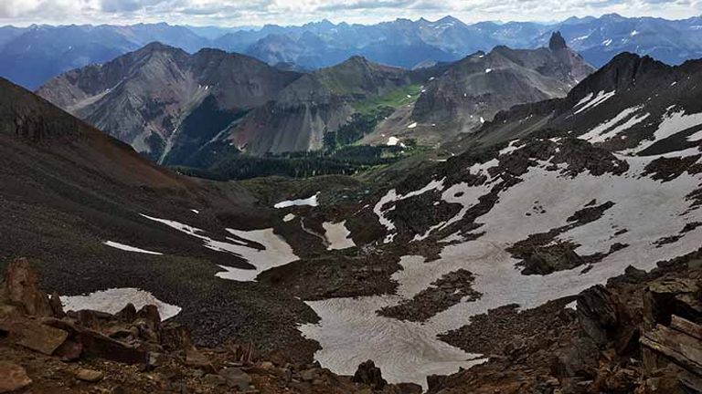 Gladstone Saddle is the last saddle before the steep ascent to Wilson Peak’s summit. // © 2017 Michelle Juergen