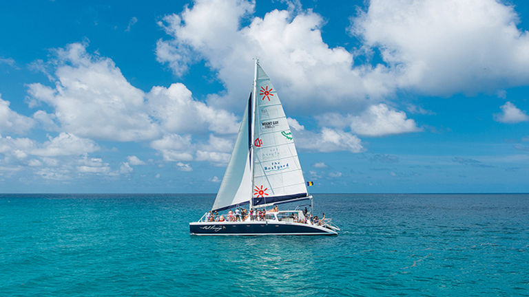 Local operators like Cool Runnings offer catamaran cruises.