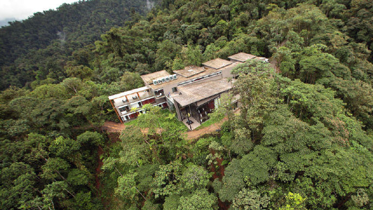 Mashpi Lodge, a member of National Geographic Unique Lodges of the World, is a former logging concession turned cloud-forest reserve. // © 2017 Mashpi Lodge/National Geographic Unique Lodges of the World