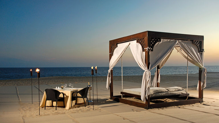 Pueblo Bonito Pacifica Golf & Spa Resort offers a private dinner on the beach.