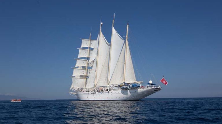 Sails usually come down during port stops, so Star Clippers offers guests the opportunity to take a “photo safari” on a tender while the ship is at sea. // © 2017 Mindy Poder