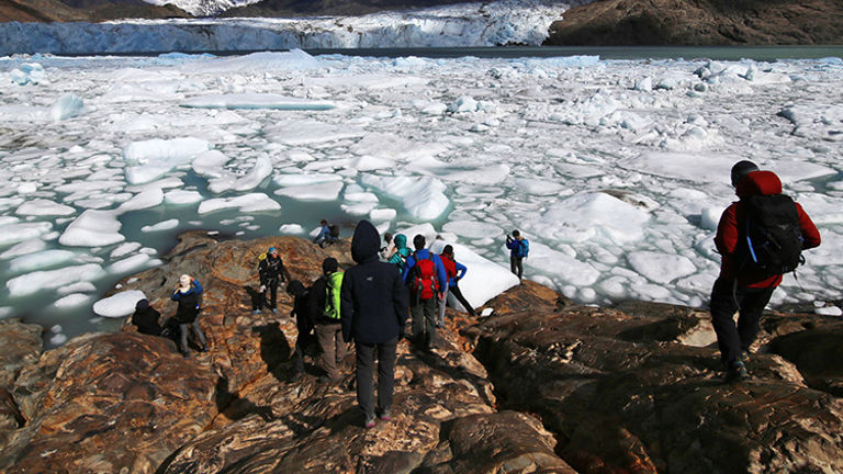 Viedma Glacier is retreating so much that operators are no longer able to offer ice trekking on the glacier. // © 2018 Joshua Fhima